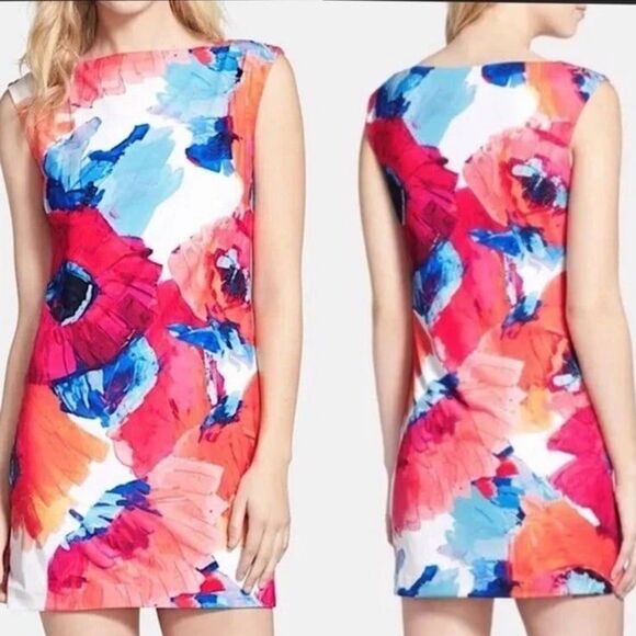 Trina Turk Dress Felana Floral Watercolor Jersey Dress, Size 4 - Picture 1 of 5